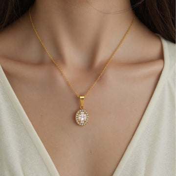 Mesh Red Style Light Luxury Rhinestone Zircon Stainless Steel Necklace Women