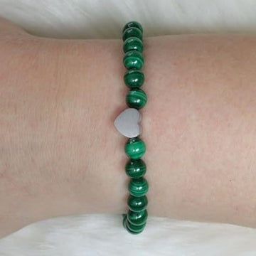 Natural Stone Healing Stone Beaded Bracelet Stainless Steel