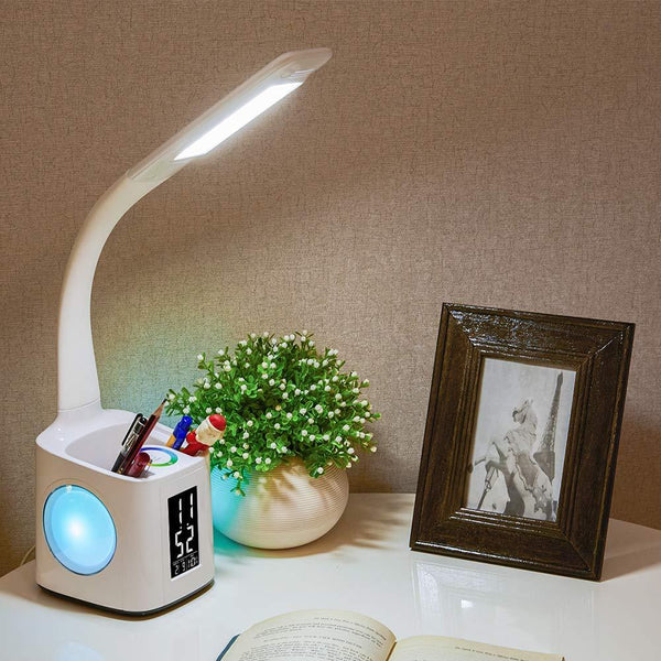 LED Desk Lamp USB Charging Port&Screen&With Pen Holder