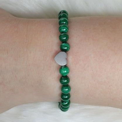 Natural Stone Healing Stone Beaded Bracelet Stainless Steel