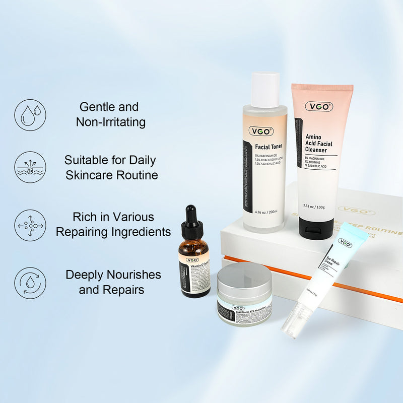 SKINCARE 5-STEP ROUTINE CLEANSER - TONER - SERUM -EYE CREAM - MOISTURIZER